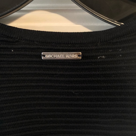 XS BLACK RIBBED STRETCH MICHAEL KORS DRESS - Picture 6 of 7
